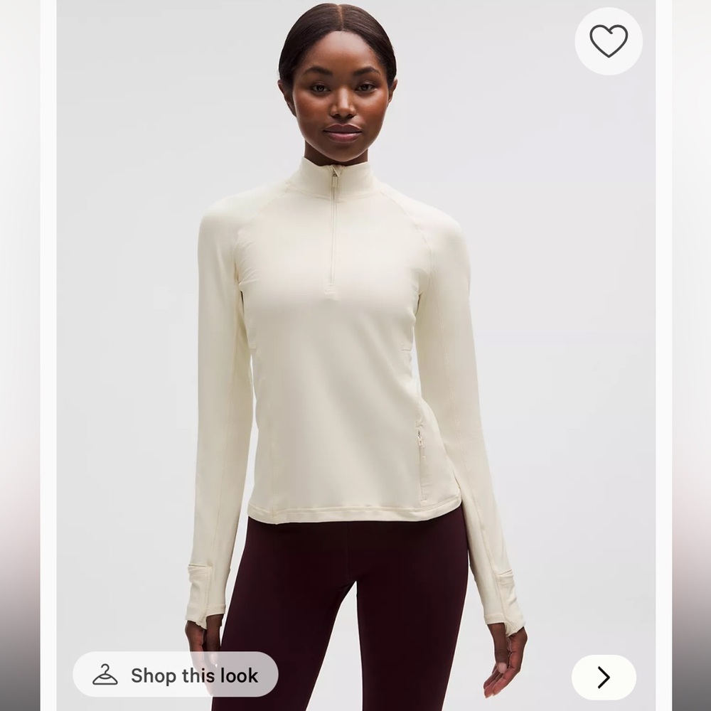 Lululemon Its Rulu Run Classic Half Zip in Bone